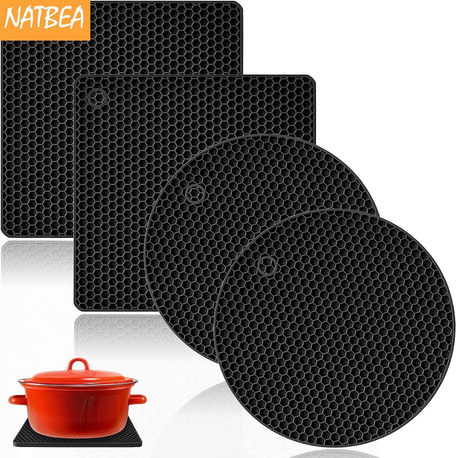 Silicone Pot Holder 4 Pack Silicone Trivet Mat - Non Slip Heat Resistant  Trivet Silicone Pot Holder for Kitchens Jar Opener, Spoon Holder, Oven  Mitts