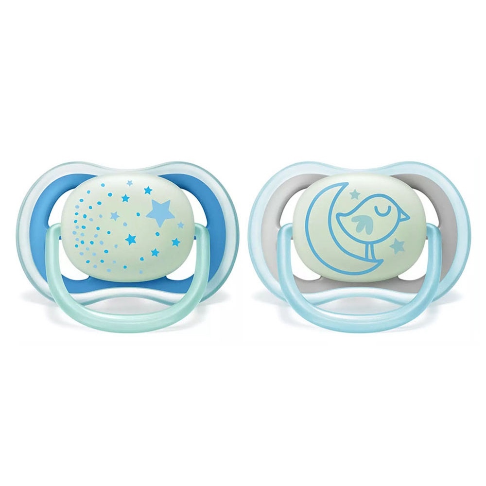 Philips AVENT 18m Glow in the Dark Ultra Air Night Time Pacifier 2pack