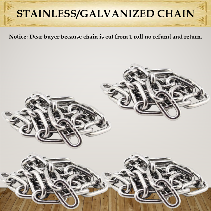 ROPE Lifting 2mm 3mm 4mm Chain Kadina Stainless & Galvanized Steel 304