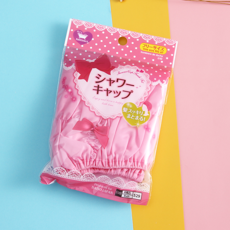 Japan daiso creative shower cap female waterproof bathing girl cute