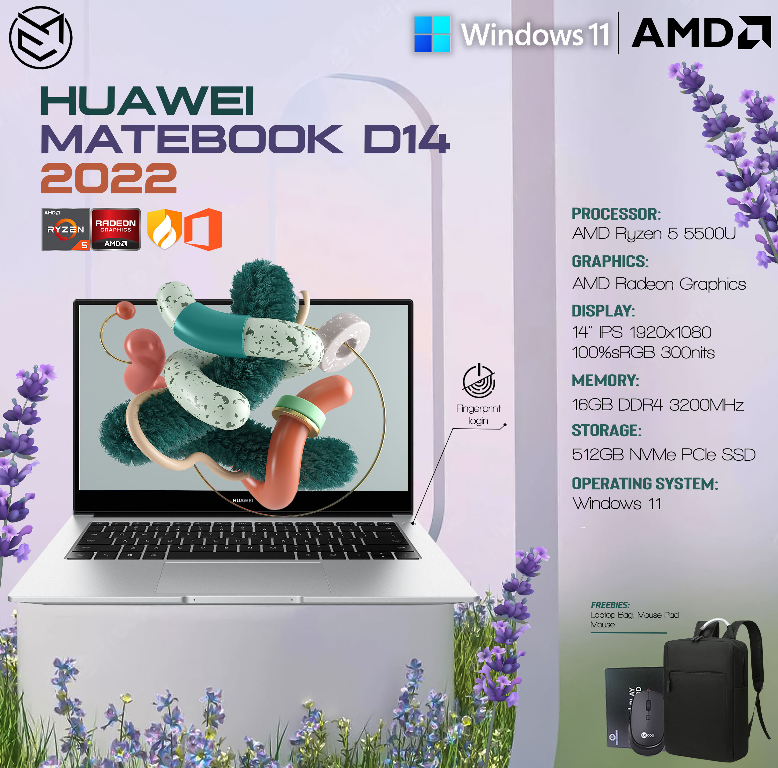 Huawei MateBook D14 2022 R5-5500U Radeon Graphics 14