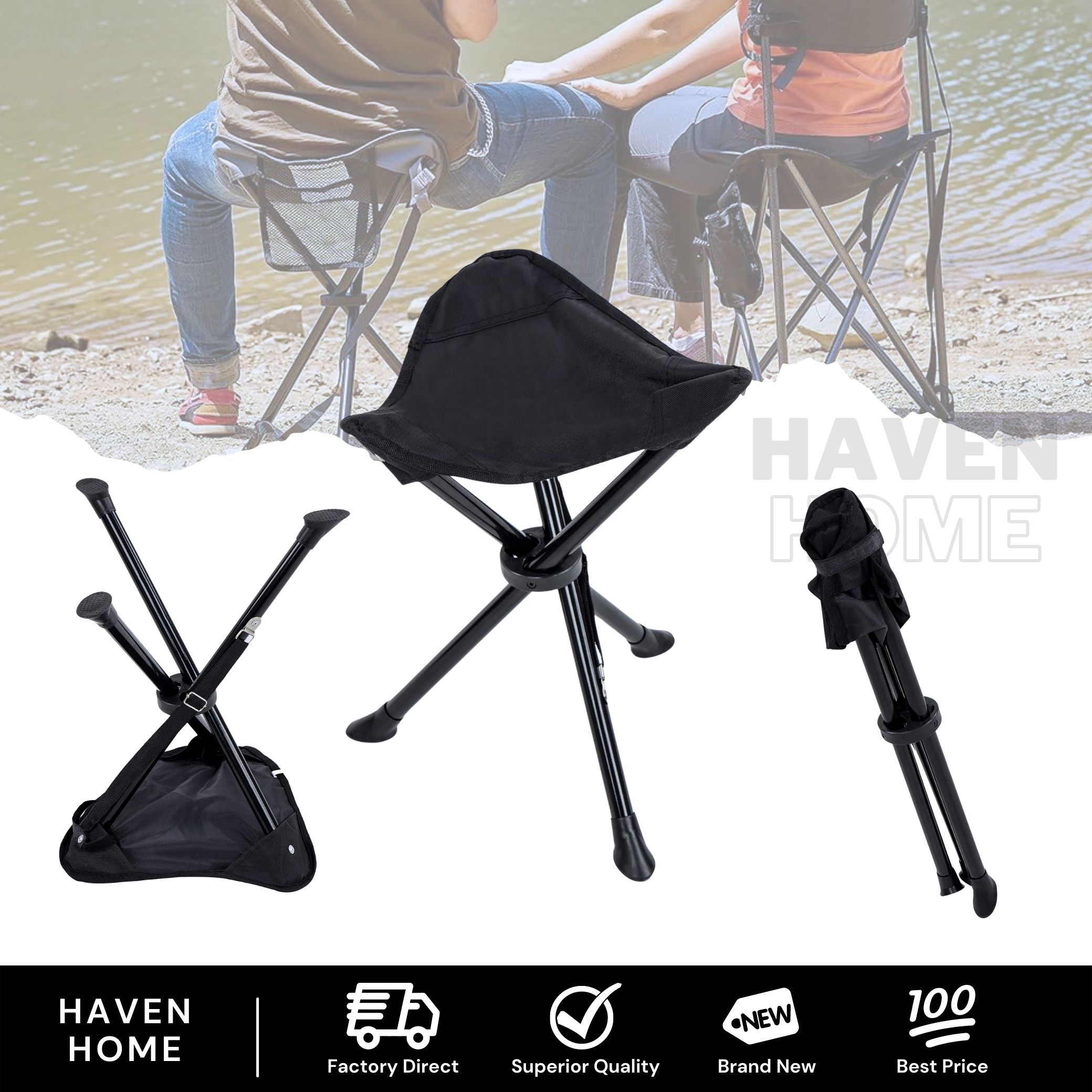 Lightweight Portable Tripod Camping Chair for Outdoor Adventures Camping  Walking Hiking Fishing Outdoor Stool