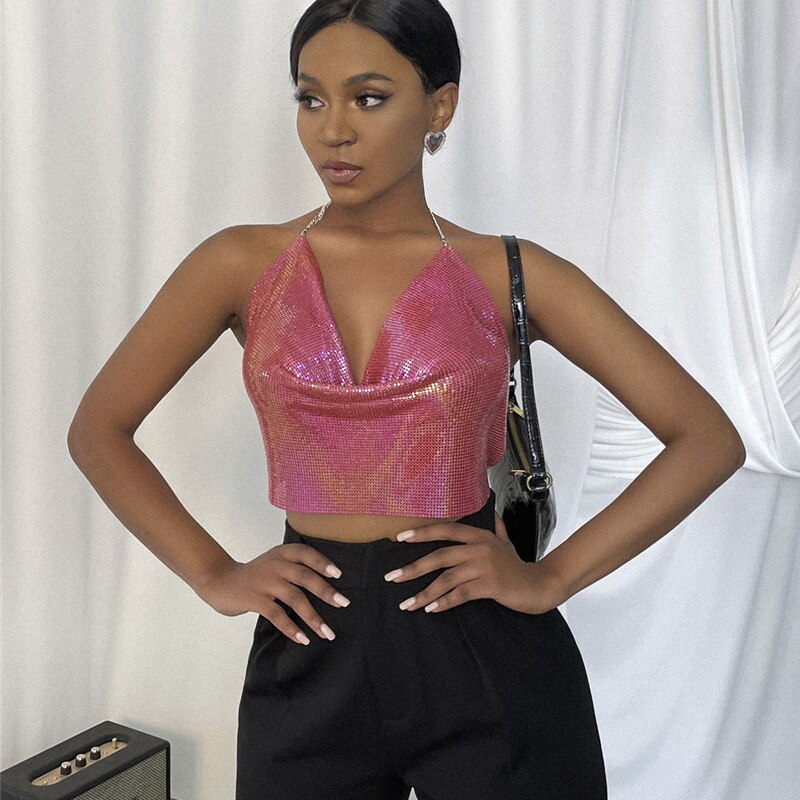 glitter halter tops