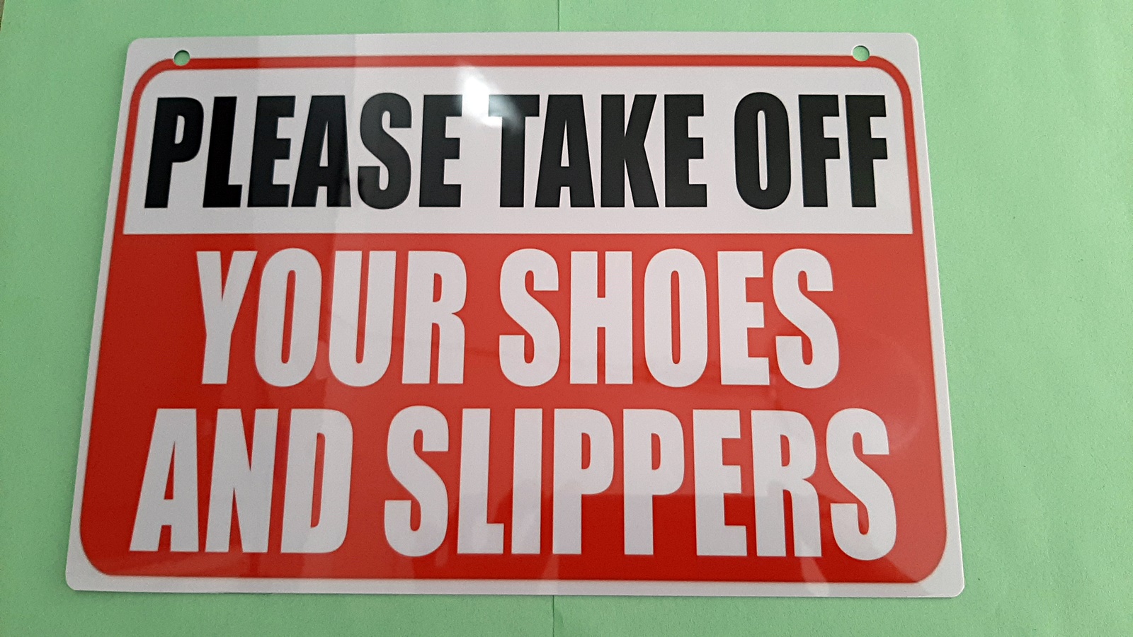 PVC SIGNAGE PLEASE TAKE OFF YOUR SHOES AND SLIPPERS SIZE A4 ...
