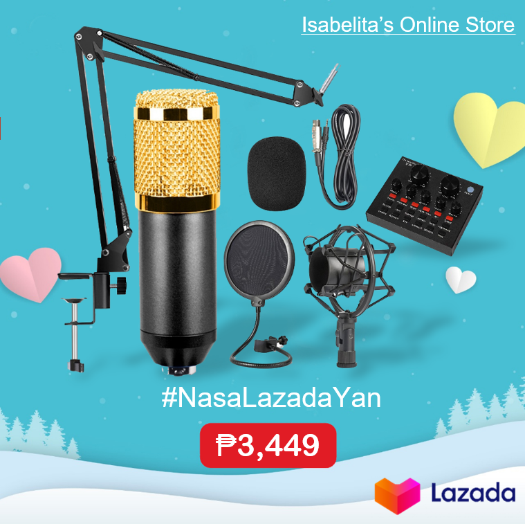 Best Selling V8 Sound Card & Condenser Microphone Bundle, Professional Cardioid Studio Condenser