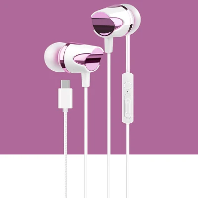 NIEN Type-c In-Ear Headphone Stereo Earphone USB Headset Earbuds with Microphone