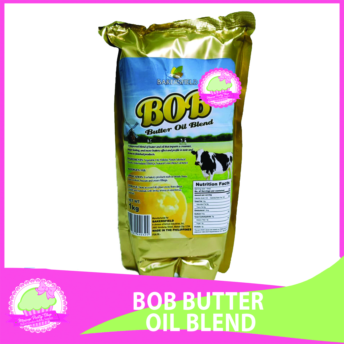 1 Kg Bakersfield BOB Butter Oil Blend ExpOCT2024 Butter for baking