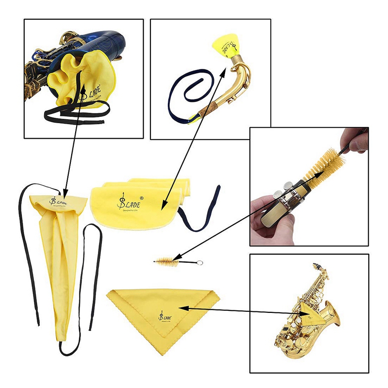 SLADE 4 in 1 Saxophone Cleaning Care Kit Including Sax Cleaning Cloth