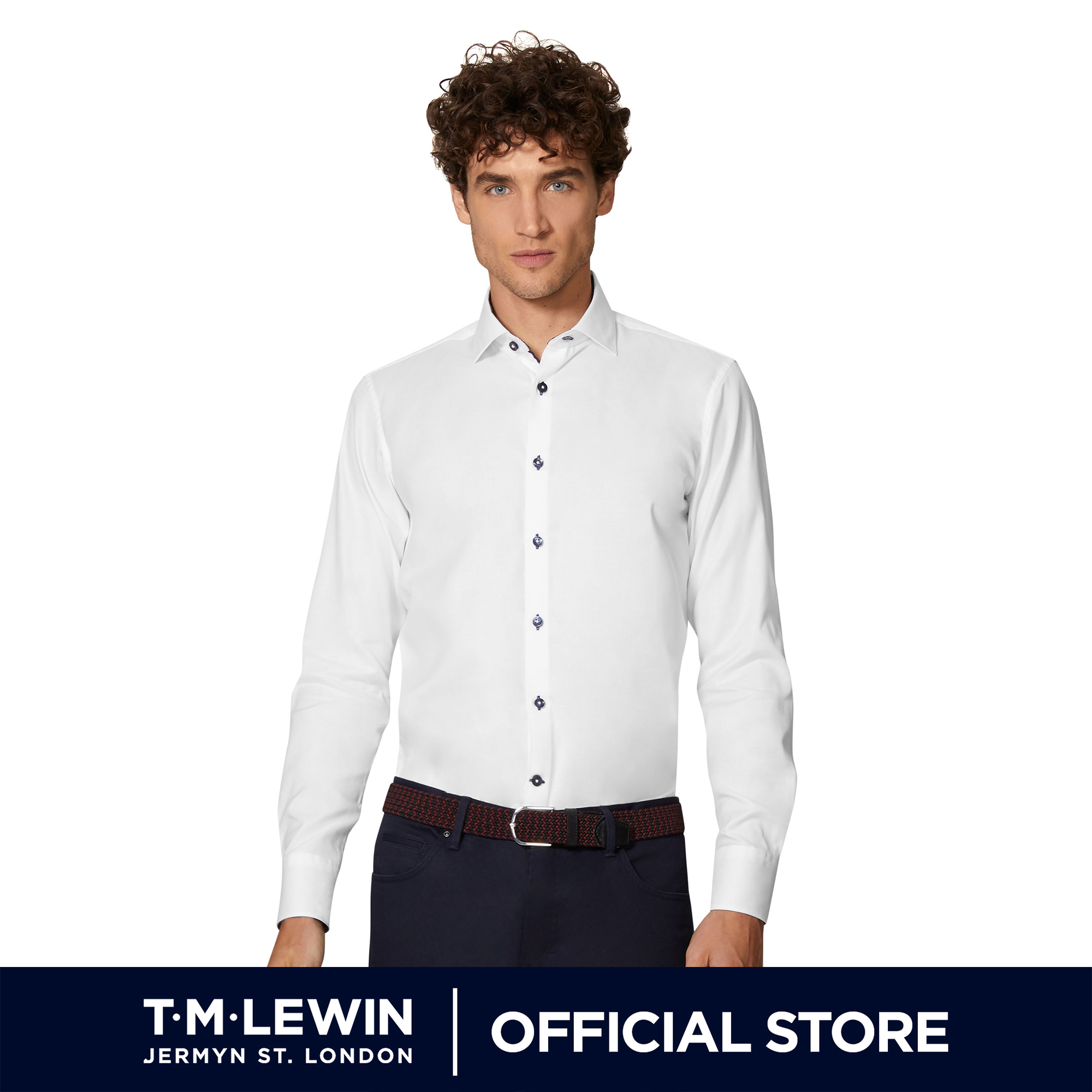 Twill Single Cuff Shirt Work Casual 
