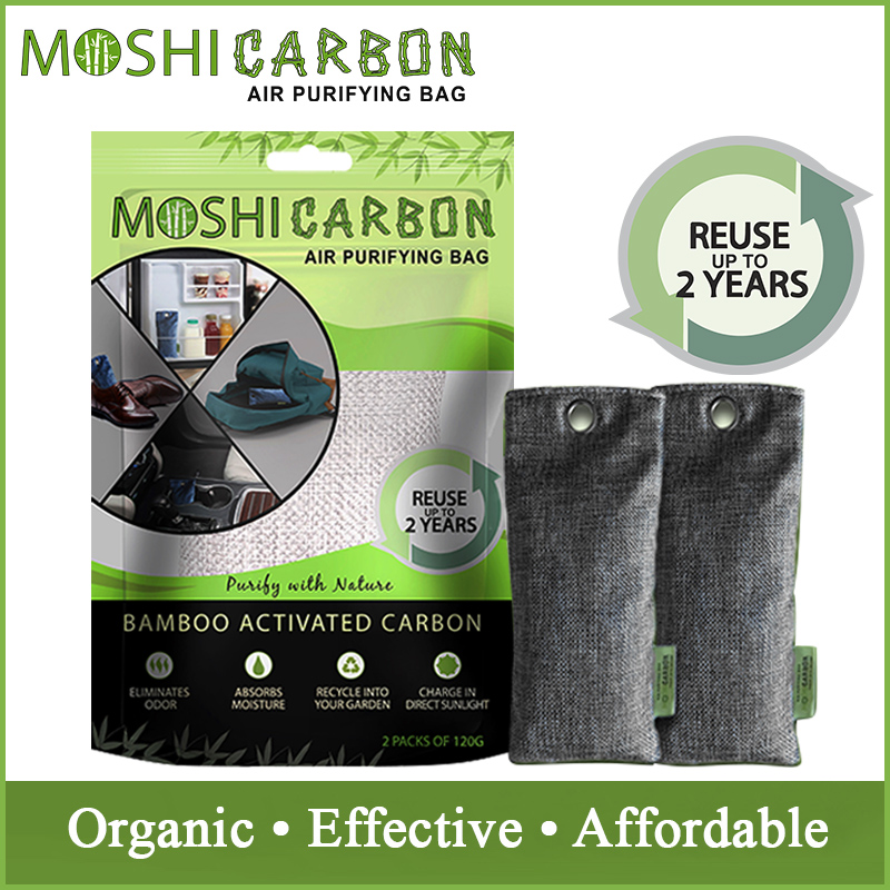 MOSHI CARBON Air Purifying Bags Activated Bamboo Charcoal Moisture