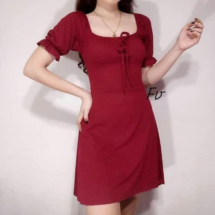 korean red dress