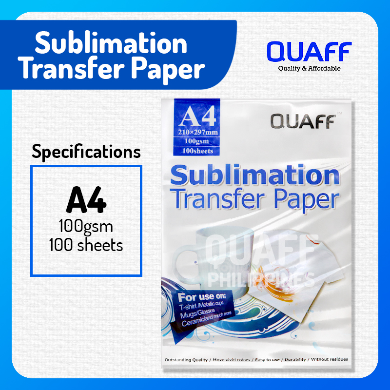 Quaff A4 Size Sublimation Paper 100gsm Quick Dry Sublimation Paper 100 Sheets Pack Lazada Ph 6727