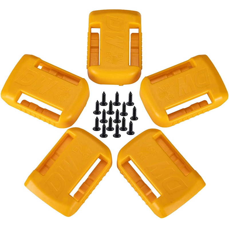 5-Pack Dewalt 20V Battery Holders - Wall Mount Dock For DCB200-204 Models (Includes 10 Screws)