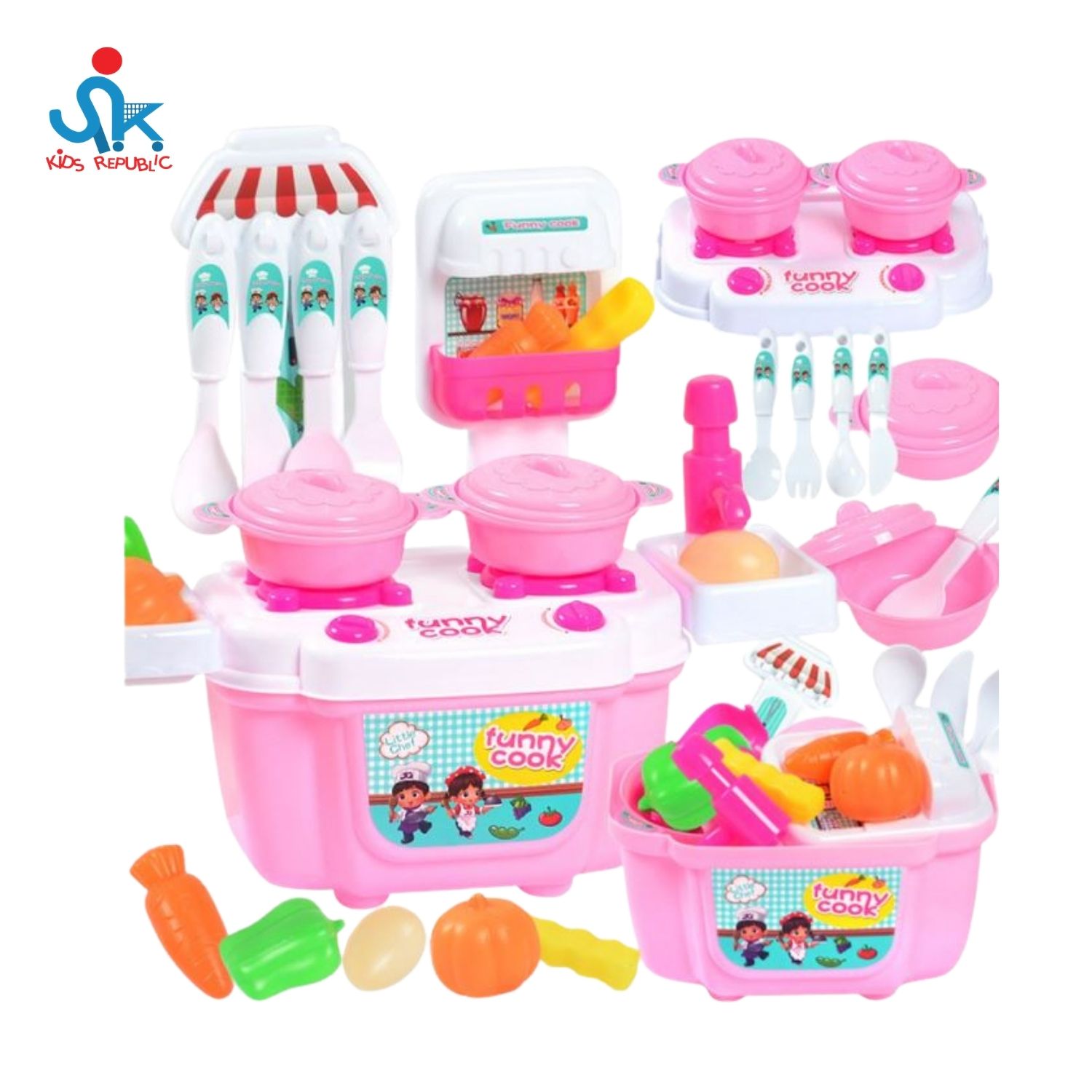 Mini Kitchen Playset Kids Cooking Toys Set Mini Chef Pretend Play