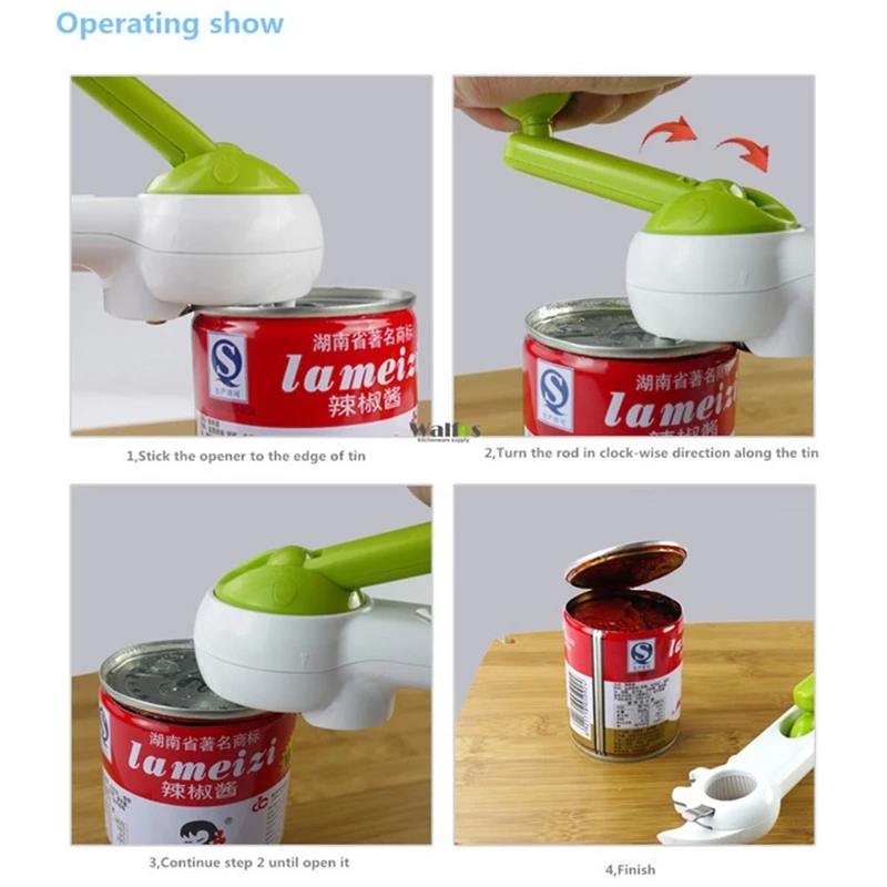 WALFOS 6 Ways Universal Can Opener For Opening Jar Can Bottle Wine Kitchen  Multi Purpose All Size in One Tool 1 Piece