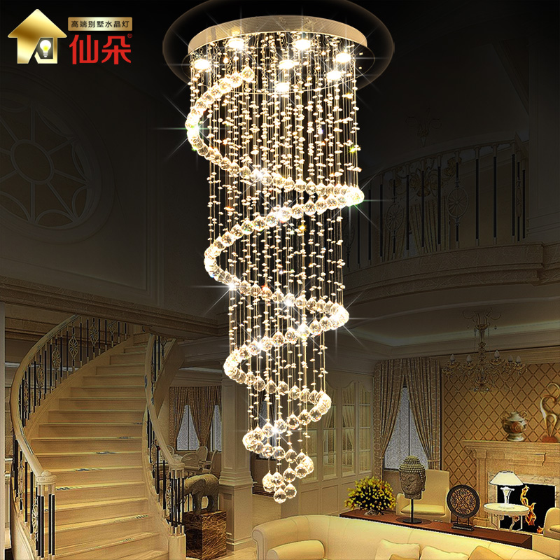 Stair Crystal Chandelier Long, Hanging Crystal Chandelier In Stairwell Color