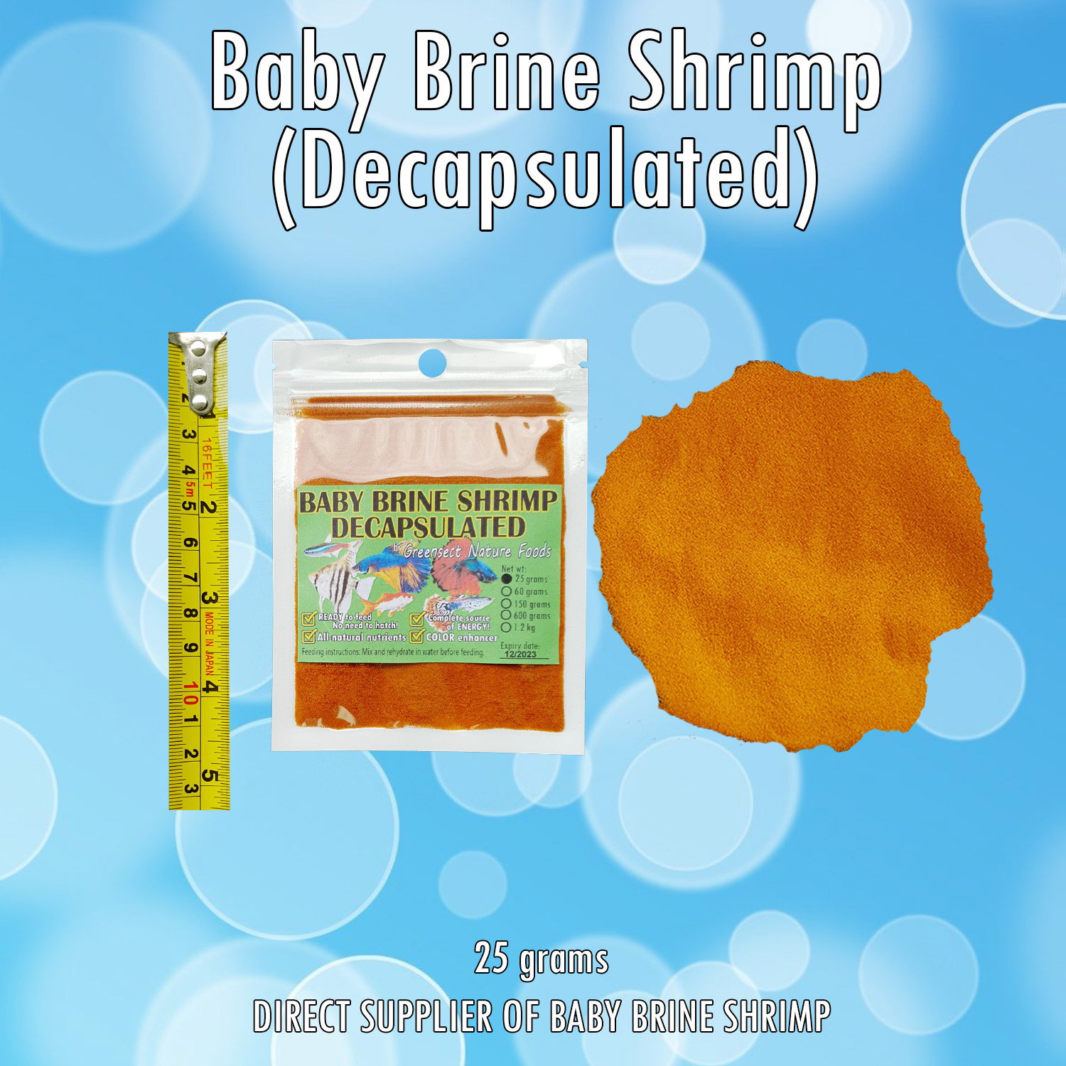 BABY BRINE SHRIMP (DIRECT SUPPLIER) Decapsulated 25g to 150g fish food