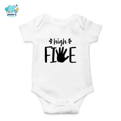 Baby Onesies - High Five - 5 Months old Milestone