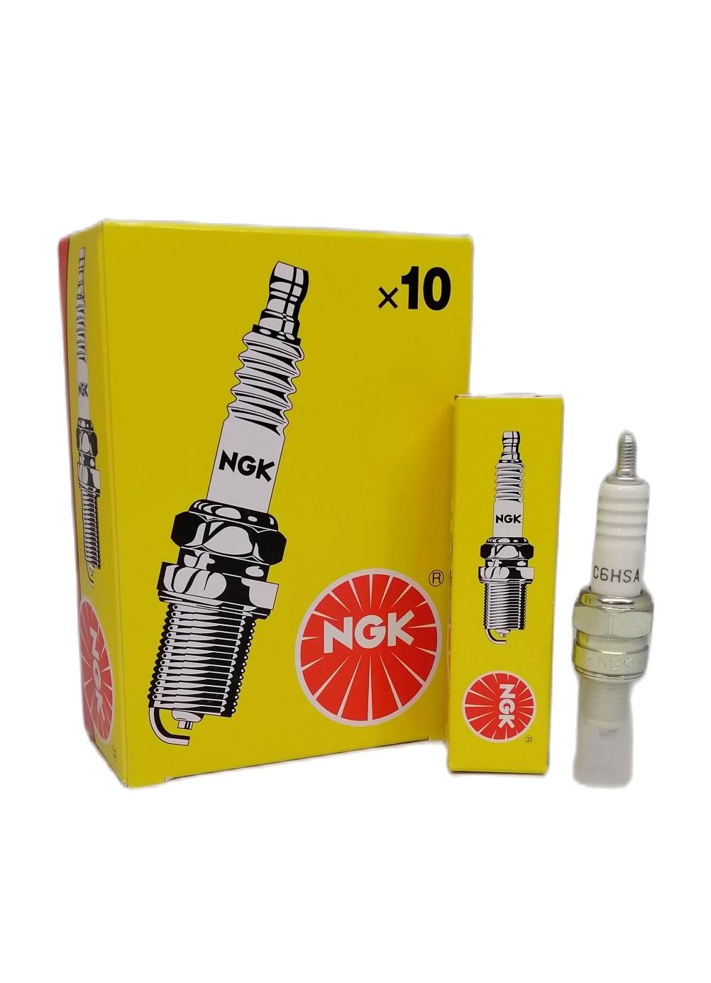 C6HSA NGK Spark Plug HONDA XRM 110 / YAMAHA MIO SOUL I / KAWASAKI CT100 ...