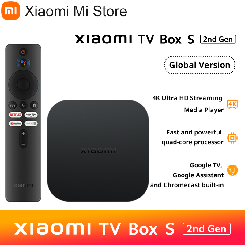 Xiaomi Mi TV Box S 2nd Gen Global Version Google TV 4K Ultra HD Quad-core