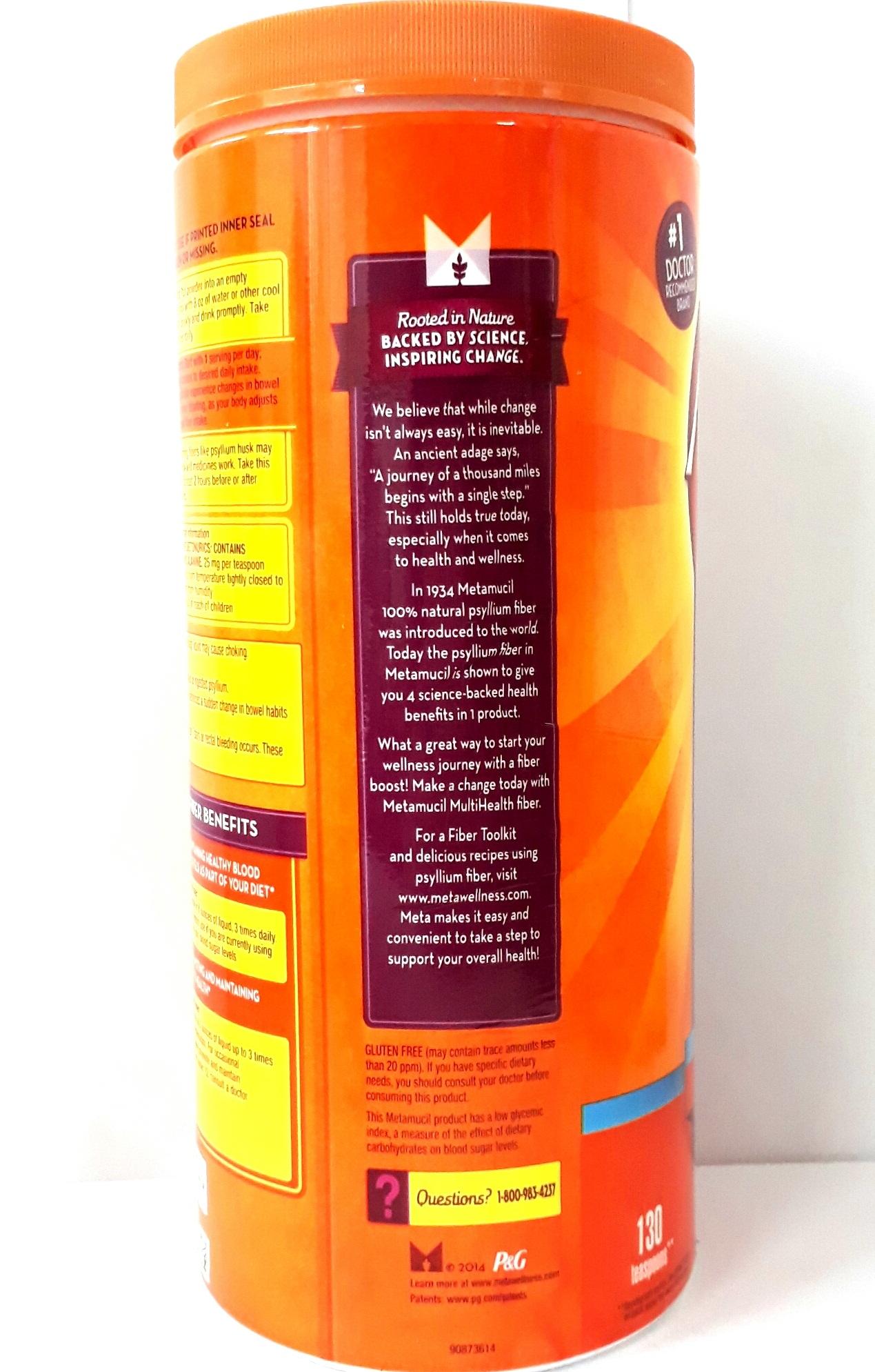 Metamucil Multihealth Fiber Powder 754g (Orange) sugar free review and