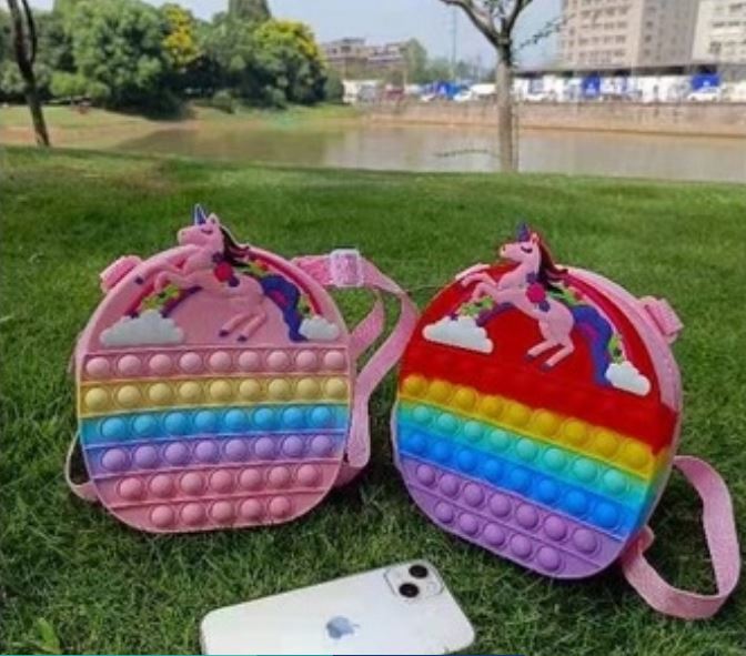 2028 MINI POP IT BACKPACK POP IT BAG UNICORN BAG POP IT WALLET COINS
