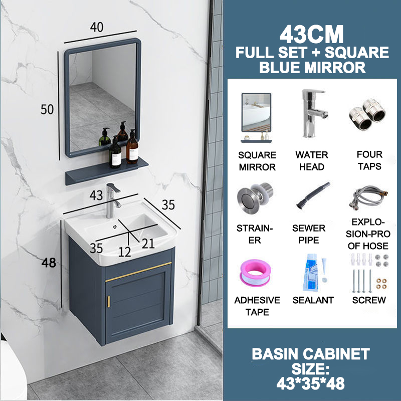 【Aluminum】Basin Cabinet Bathroom Basin Cabinet With Mirrored Cabinet ...