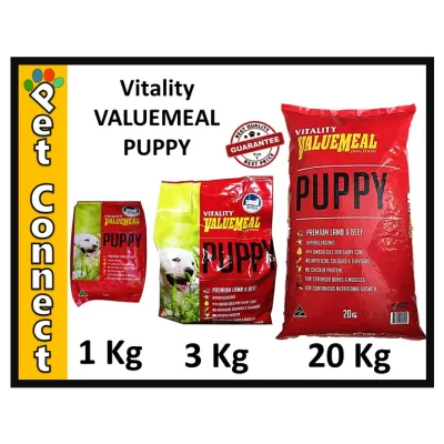 VITALITY VALUEMEAL PUPPY Choices of 1Kg, 3Kg or 20Kg ORIGINAL PACKAGING Dog Food for Puppy