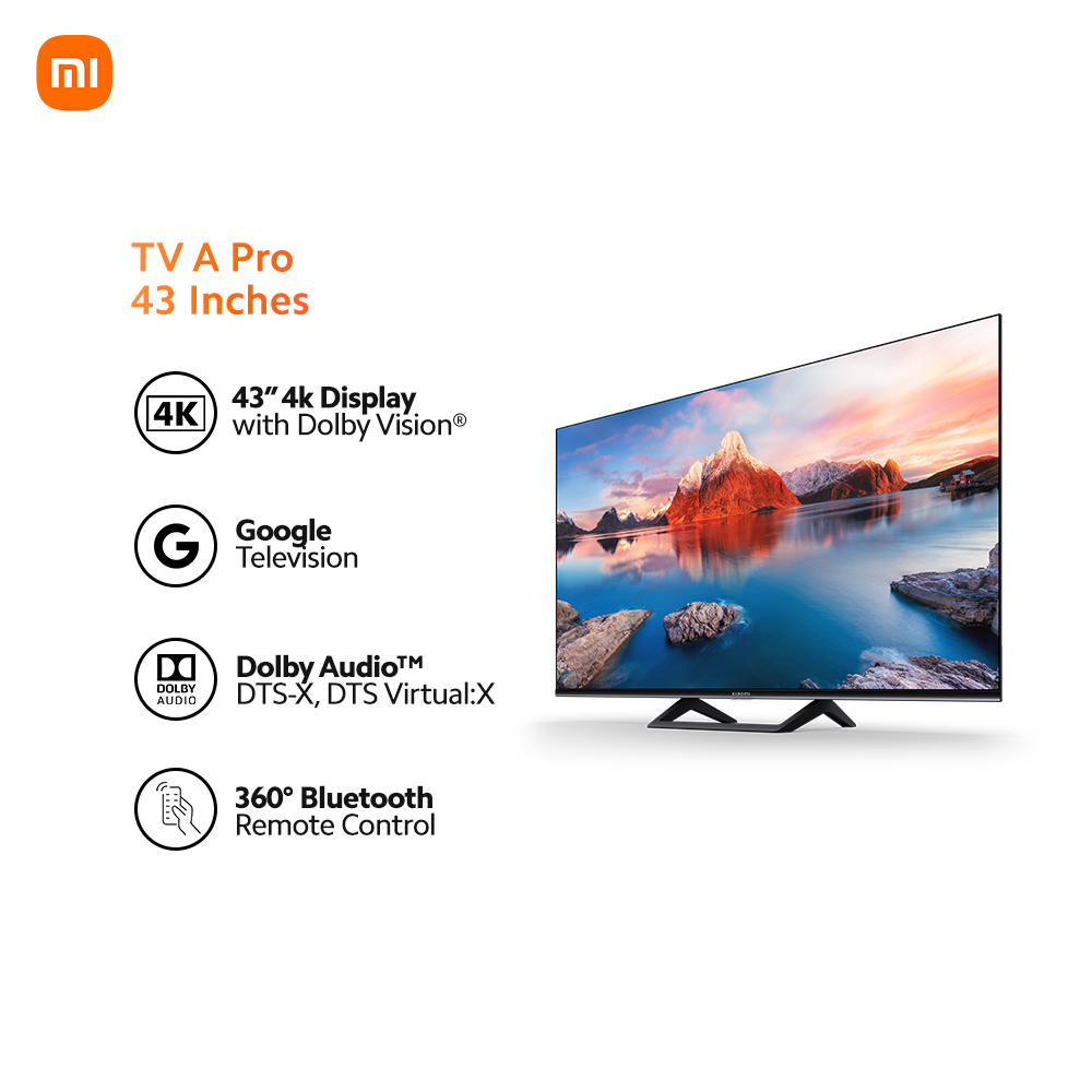 Xiaomi TV A Pro 43 inch 4K Ultra HD Dolby Vision Google TV Dolby
