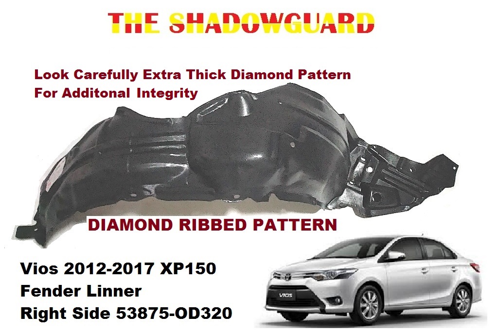 Fender Liner Vios Gen3 Diamond Pattern 20122017 Front Fender Liner Right Side TYC Made in