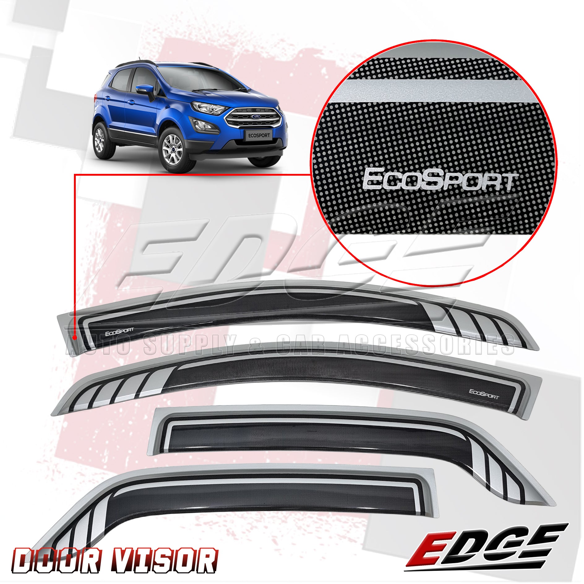 Ford ECOSPORT 2013-2020 Door Visor (2 Tone - SBC) // vent window