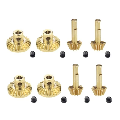 8Pcs Brass Front & Rear Axle Gear Drive Shaft Gear Upgrade Accessories for WPL C14 C24 B24 B36 MN D90 D99 MN99S Parts