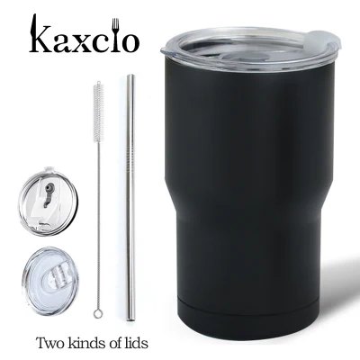 Kaxcio 14oz Tumbler Coffee Milk Mug 304 Stainless Steel Double Wall Vacuum Insulated Mugs Beer Cups Drinkware With lid straw and brush