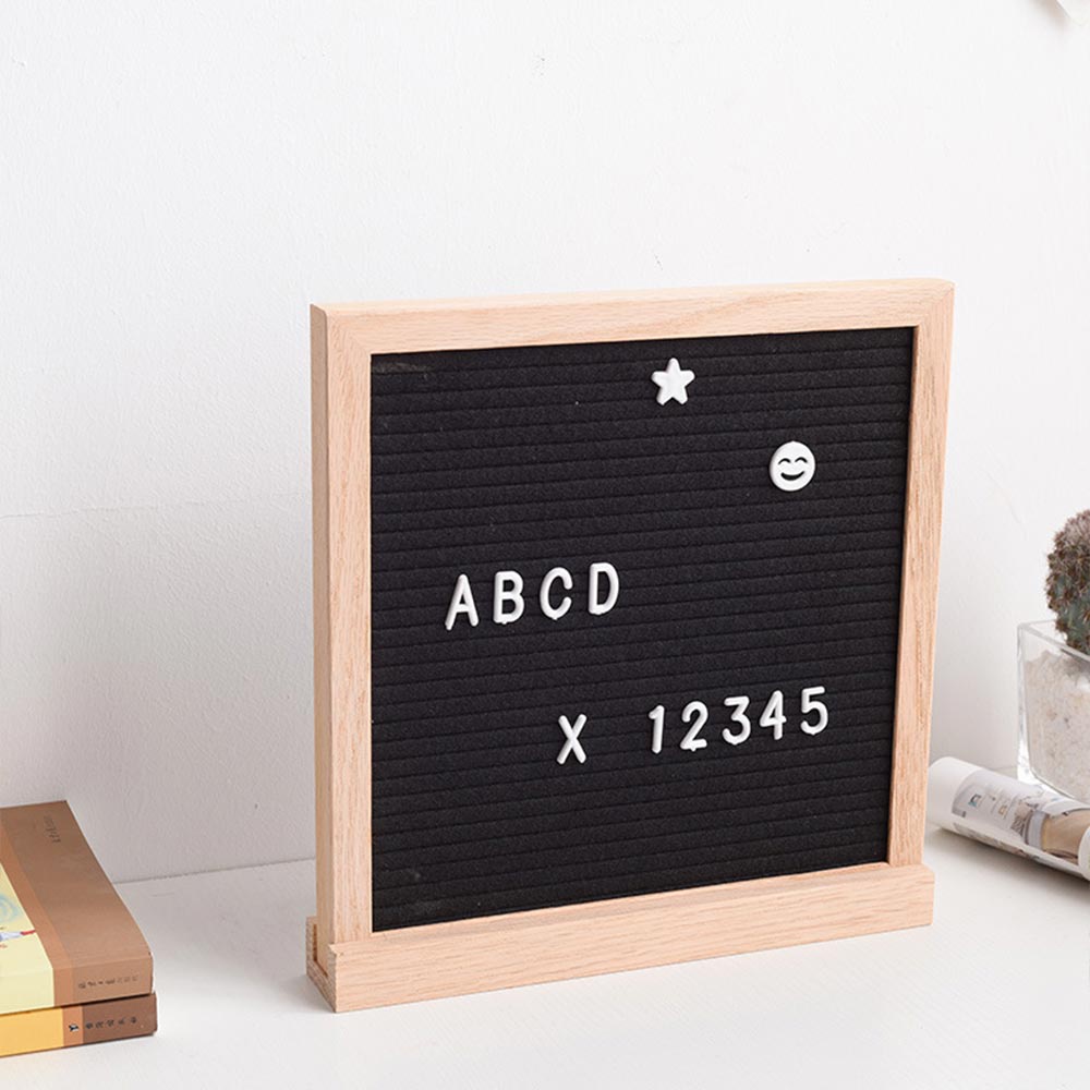 DIY Felt Letter Board Wooden Frame Changeable Symbols Numbers Message ...