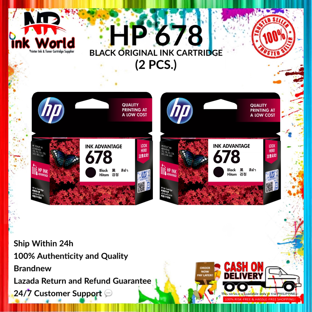 HP 678 Black Original Ink Advantage Cartridge (2 PCS.) (CZ107AA