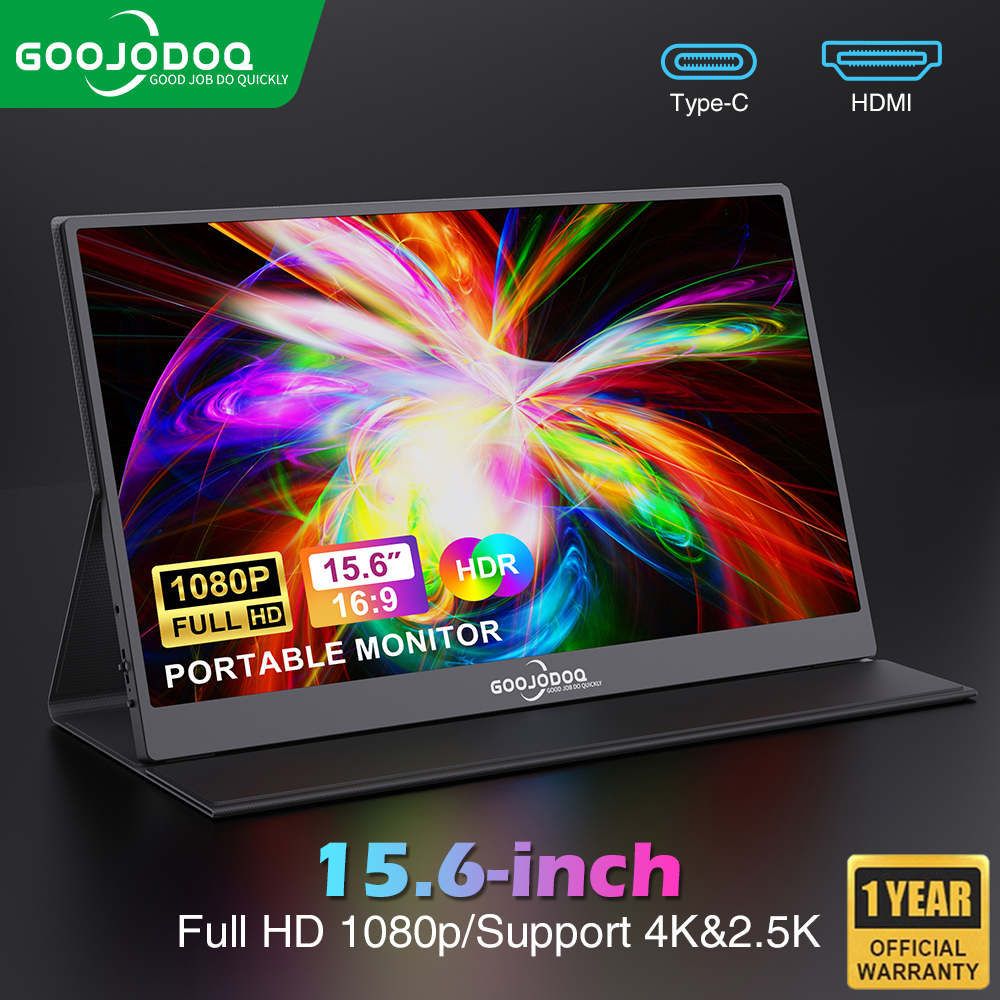 GOOJODOQ Portable Monitor for Laptop 15.6 Inch 1920*1080P FHD IPS USBC