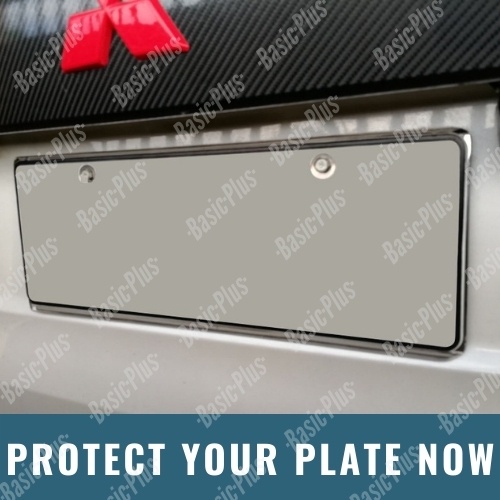 durable 2pc STAINLESS steel CAR PLATE HOLDER + 2pc ACRYLIC TRANSPARENT