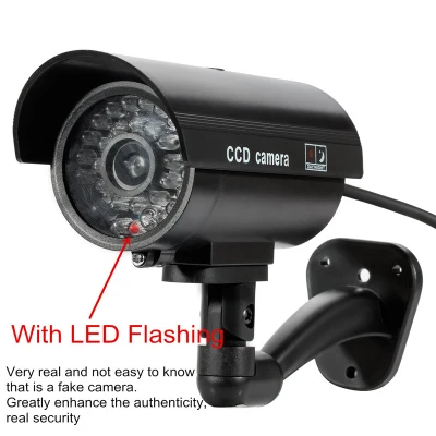 C O D Security TL-2600 Waterproof Outdoor Indoor Fake Camera Security Dummy CCTV Surveillance Camera Night CAM LED Light Color Dummy Camera with flashing red LED Elesky Have stock