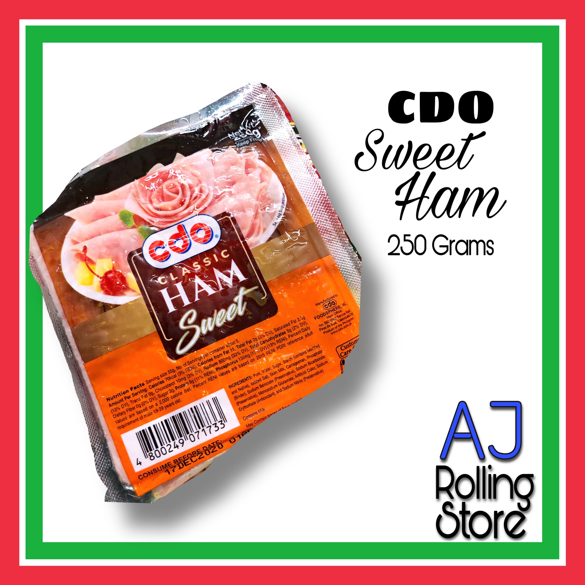 CDO Classic Sweet Ham 250g Pack Lazada PH