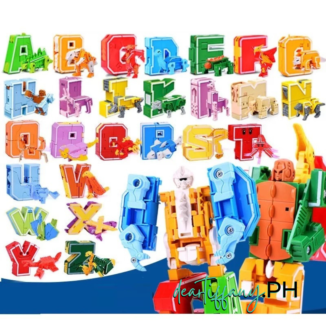 ALPHABET TRANSFORMERS LETTER ROBOT TOY EARLY LEARNING FINE MOTOR SKILLS
