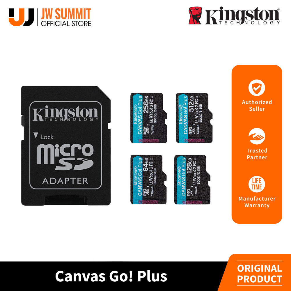 Kingston Canvas Go Plus 64GB/128GB/256GB/512GB MicroSDXC MicroSD