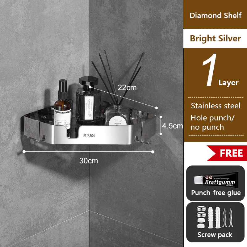 KEVE 304 Stainless Steel Bathroom Stand Organizer Rack Bath Room