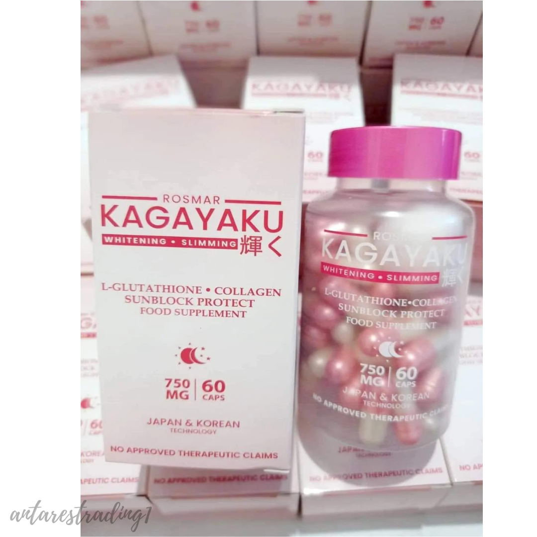 Best Seller ORIGINAL ROSMAR KAGAYAKU GLUTA CAPSULE 60 Capsules x 750MG | FDA  Approved | Skin Whitening Capsules | Whitening & Slimming | Collagen | L-  Glutathione | Rosmar Slimming & Whitening Food Supplement