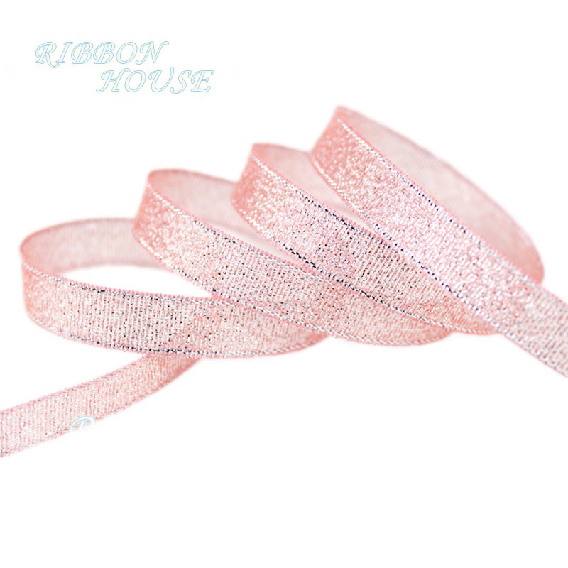 Pink Shiny Ribbon (25 yards/roll) Flesh Pink Metallic Glitter Ribbon Colorful gift ...