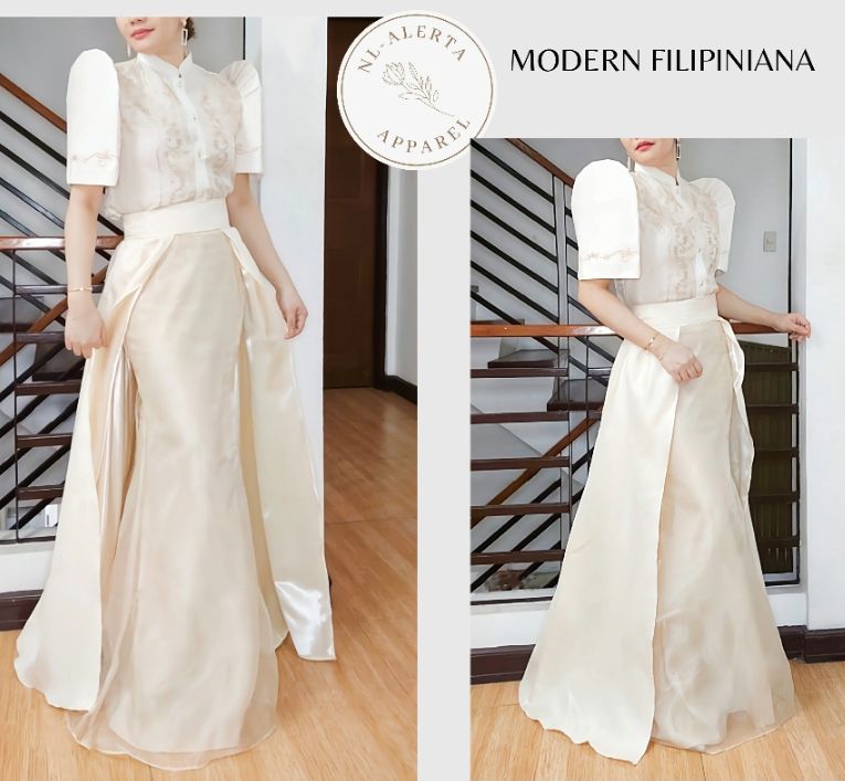 Filipiniana attire for female with outlet pants