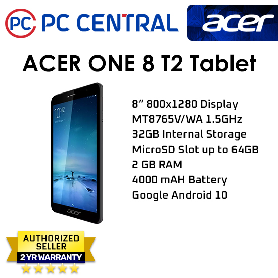 Acer One 8 T2 Tablet 8" HD (1280 x 800) resolution, IPS Technology