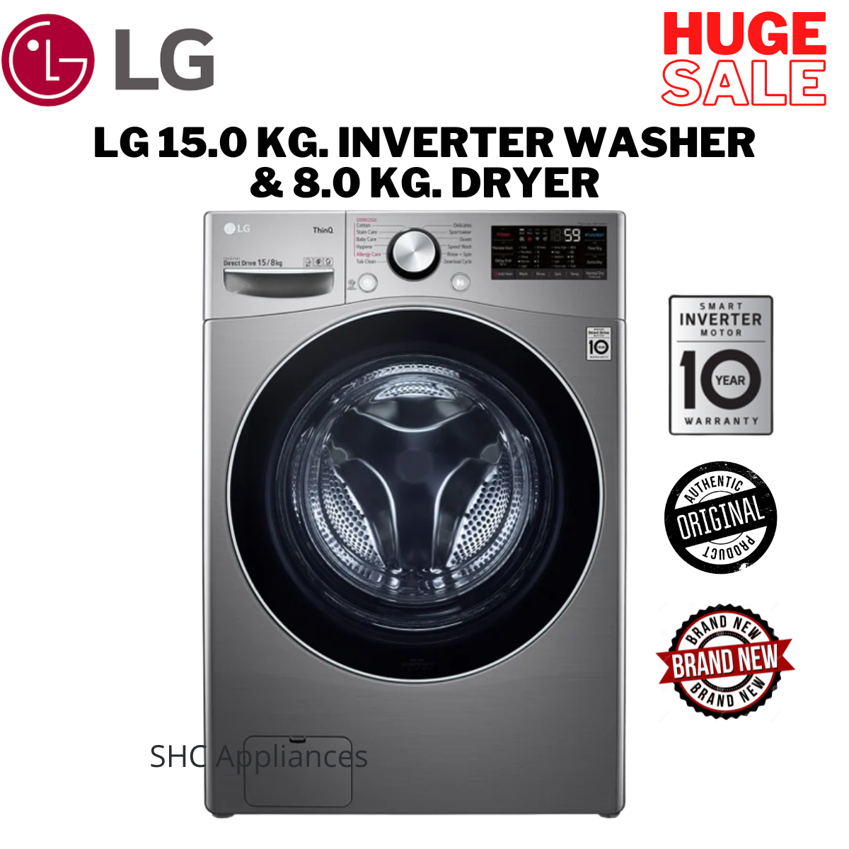 LG F2515RTGV 15.0 kg. FRONT LOAD WASHER & 8.0 kg. Dryer | Lazada PH