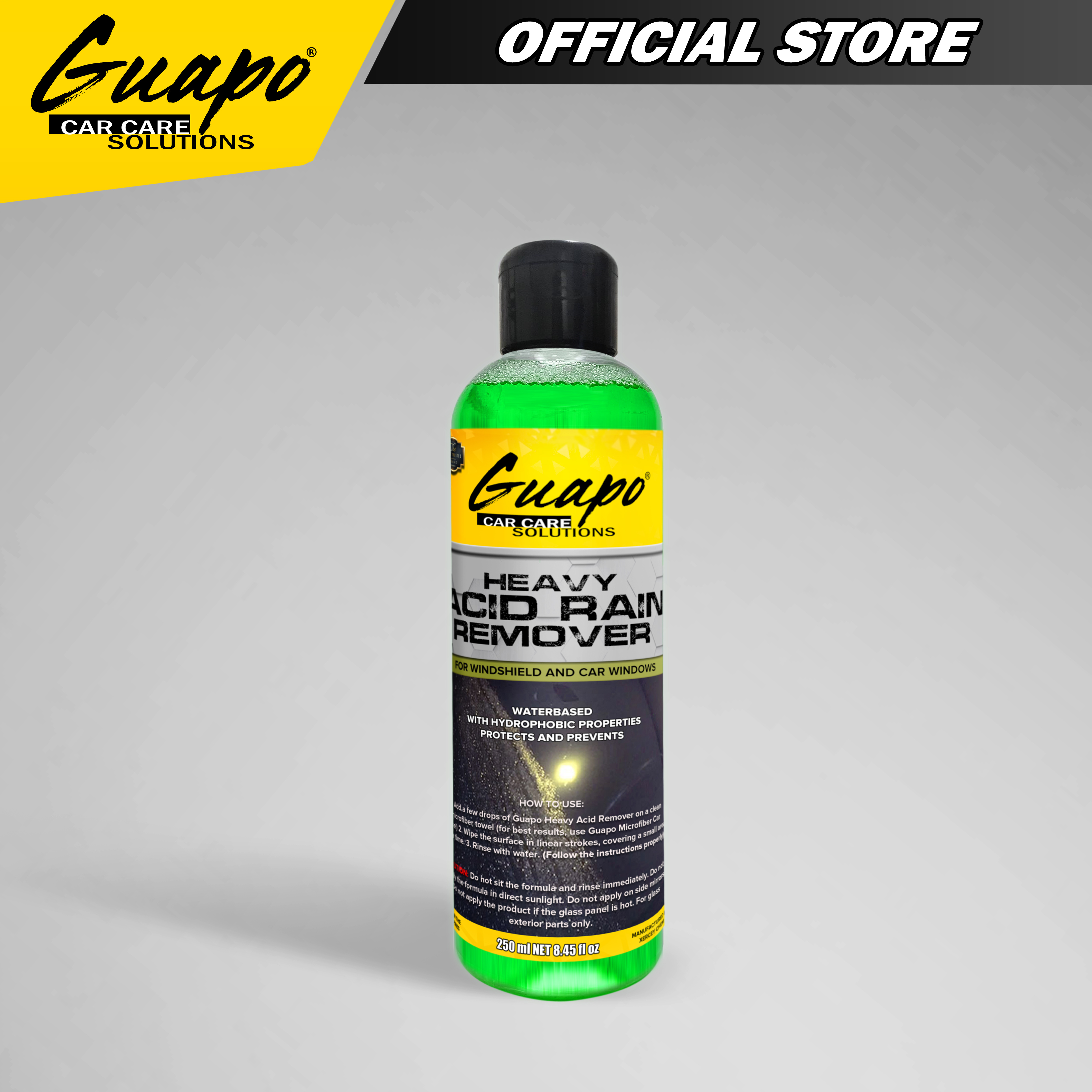 Guapo Acid Rain Remover for Glass Windshield 250ml / Water mark Remover