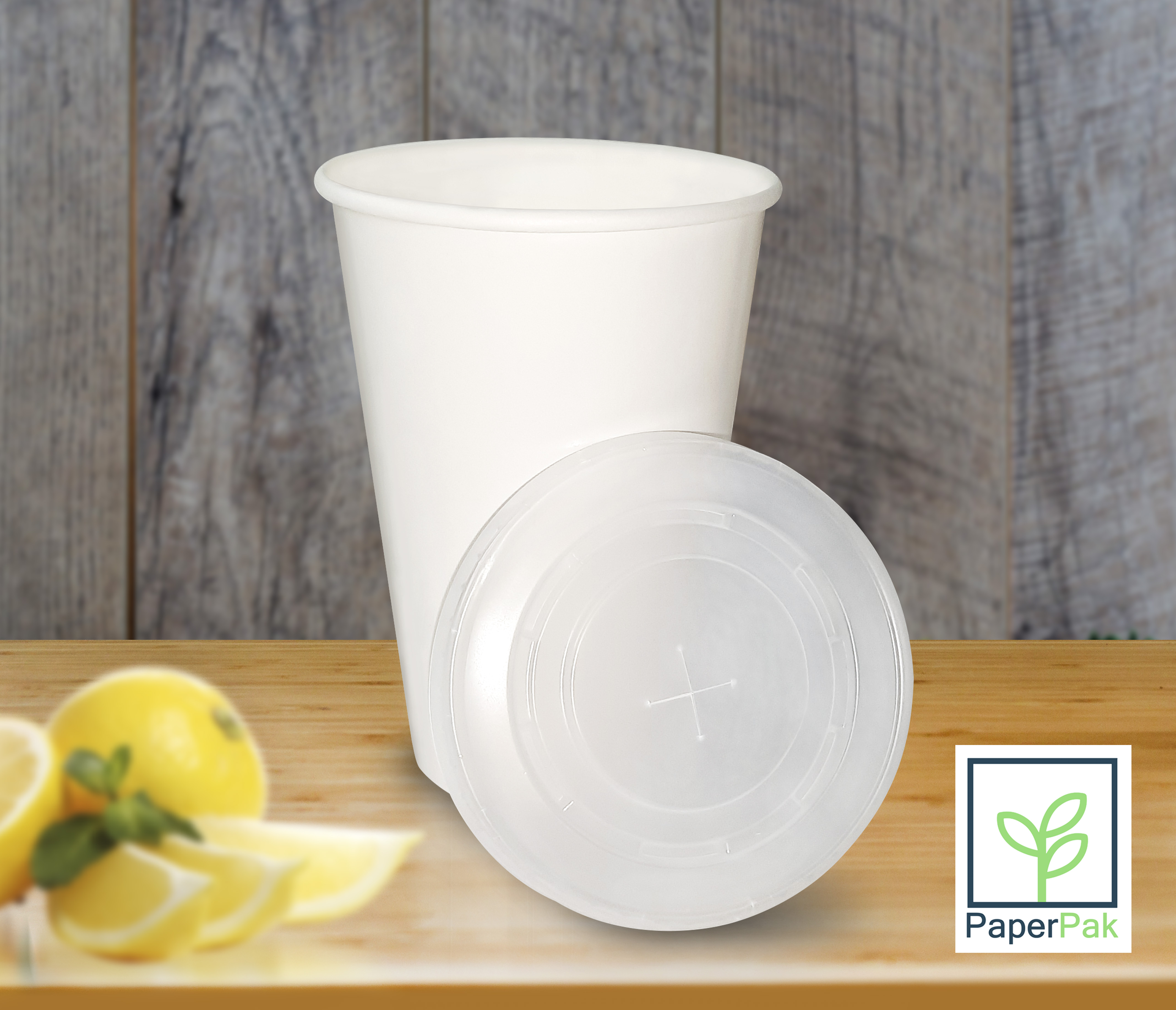 PaperPak 100 sets Cold Paper Cup with Lid 8oz 12oz 16oz 22oz Plain ...