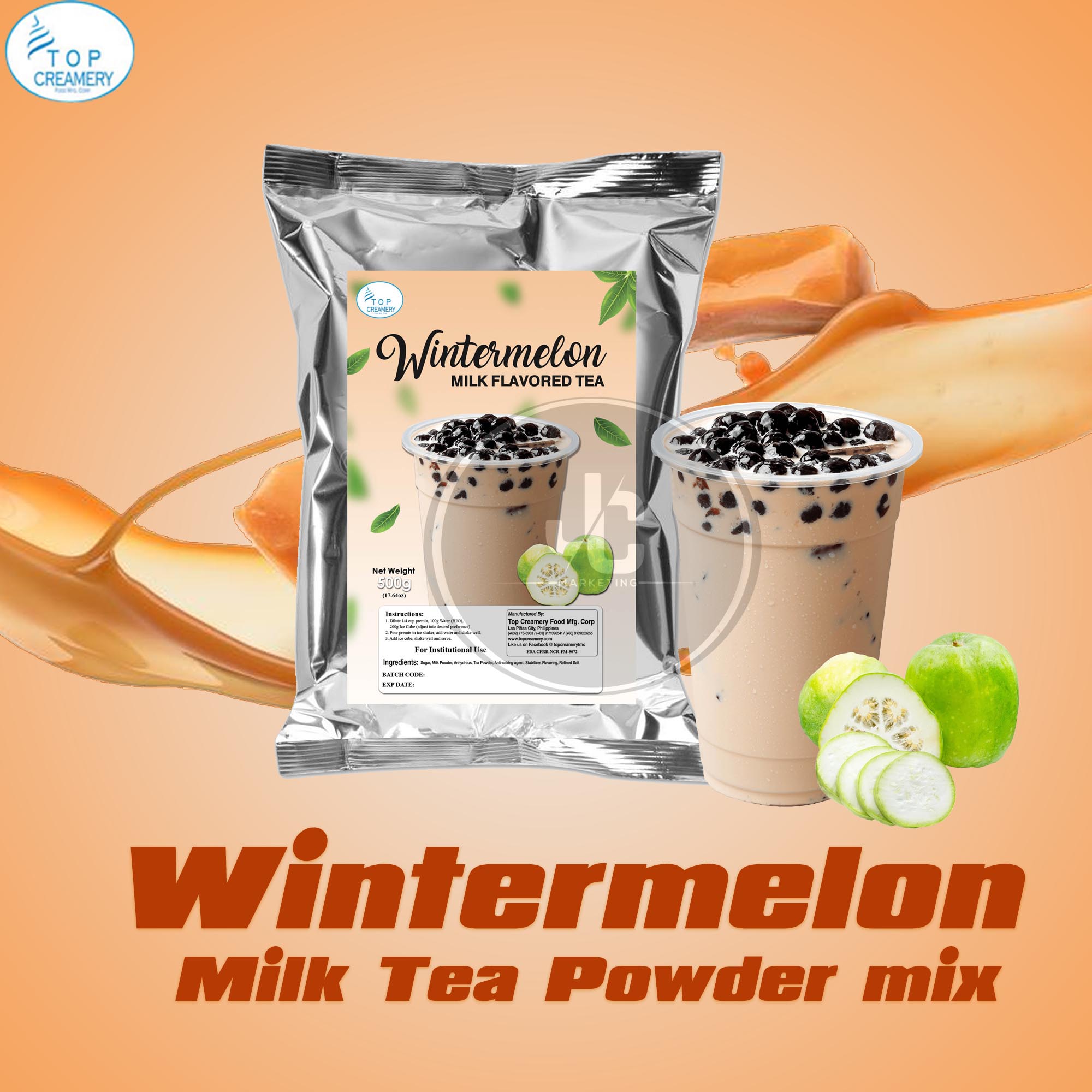 Top Creamery Wintermelon 500g Bundle and Tapioca Black Pearl 1kg Milk